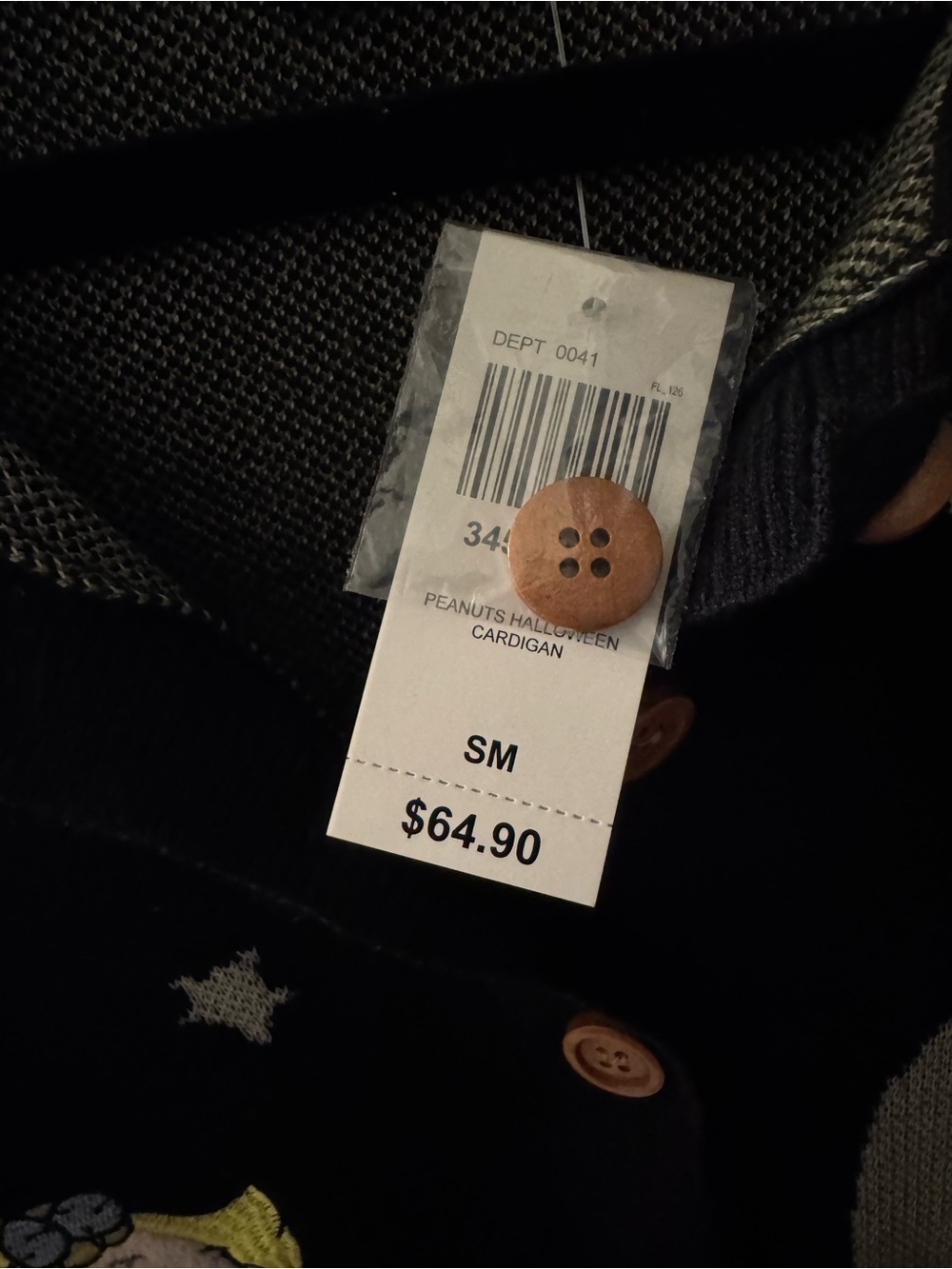 Peanuts/Snoopy Great Pumpkin cardigan Size Small - Picture 4 of 4